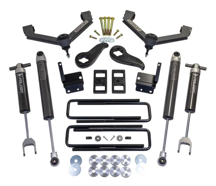 69-30320 – READYLIFT Lift Kit Suspension, 3 Inch Front Lift 1 Inch Rear Lift With Front And Rear Falcon Shock Absorbe...